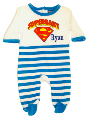 Superbaby velour baby grow