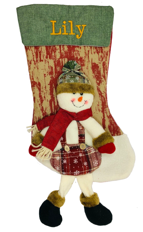 Personalised Snowman 3D Christmas Stocking