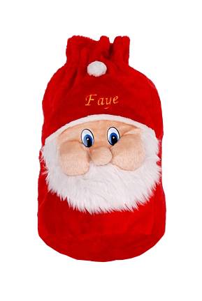 Personalised Small 3D Plush Santa Christmas Sack