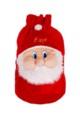 Personalised Small Plush Santa Christmas Sack