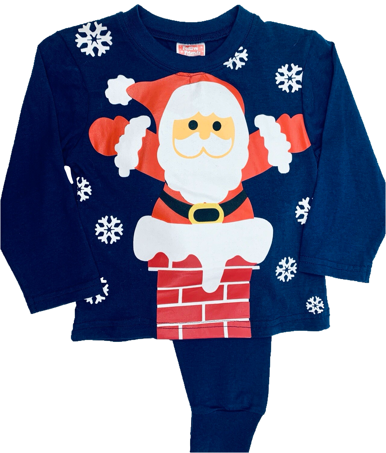 Personalised Navy Santa pyjamas