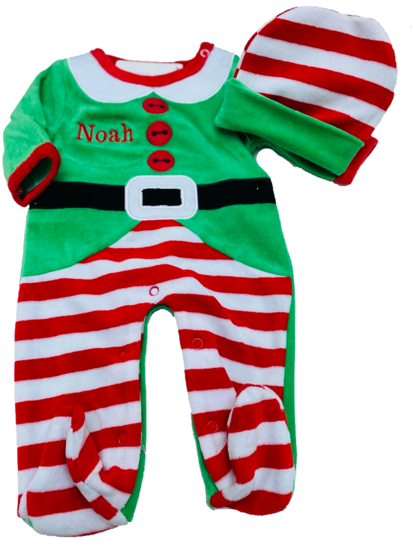 Elf Baby Grow and Hat Set