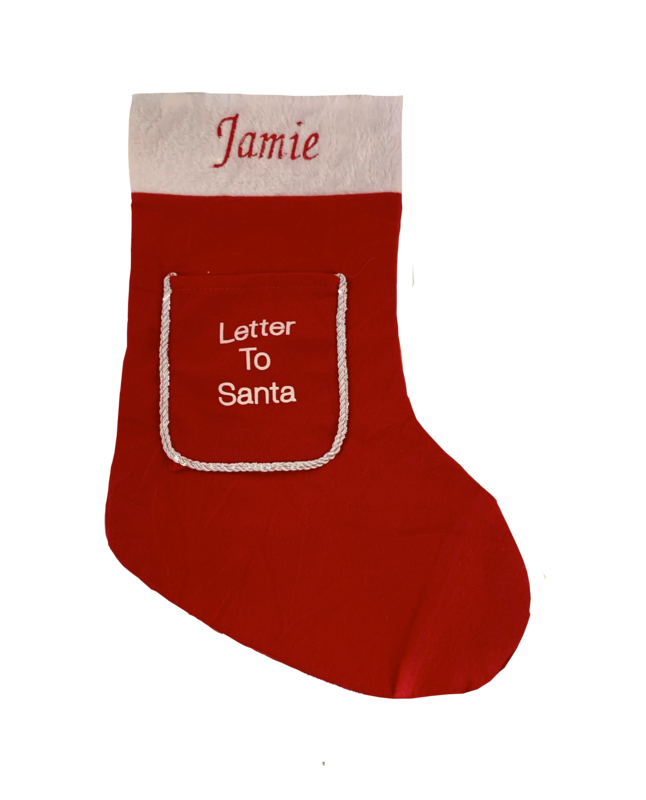 Personalised Red Letter to Santa stocking