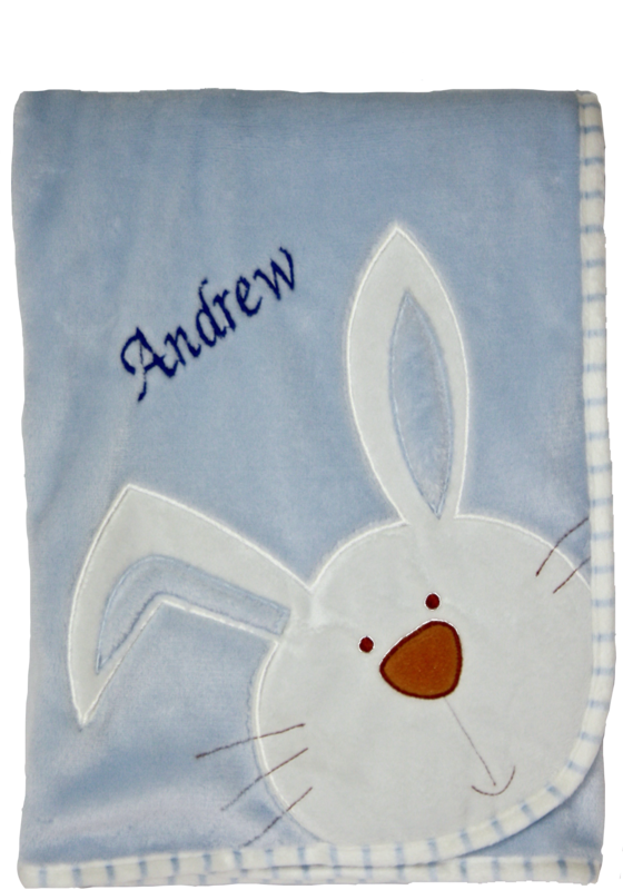 Personalised Blue Bunny Blanket