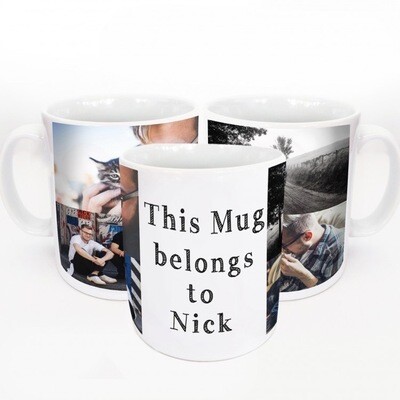 Personalised mug with photo and text