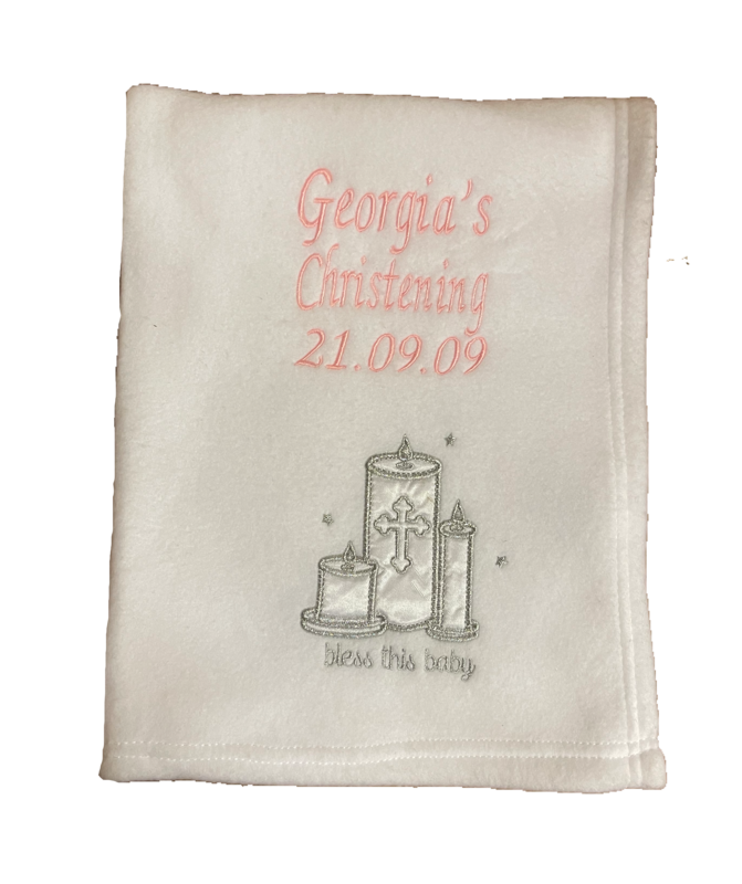 Christening blanket with candles
