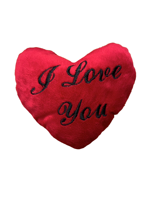 Large I love you pillow red and black