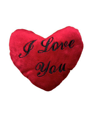 Large I love you pillow red and black