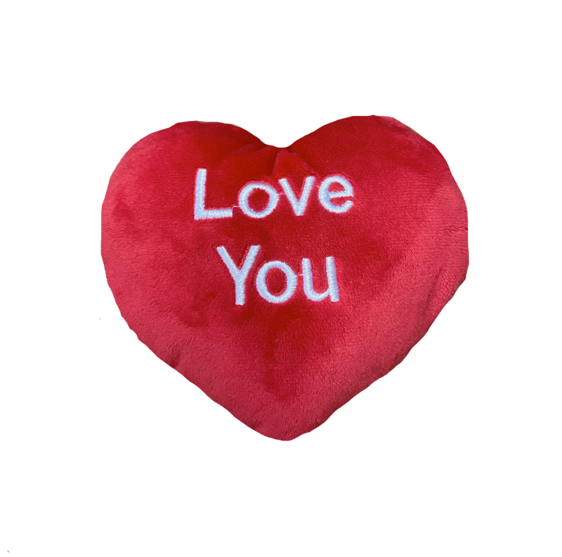 Large I love you pillow red and white