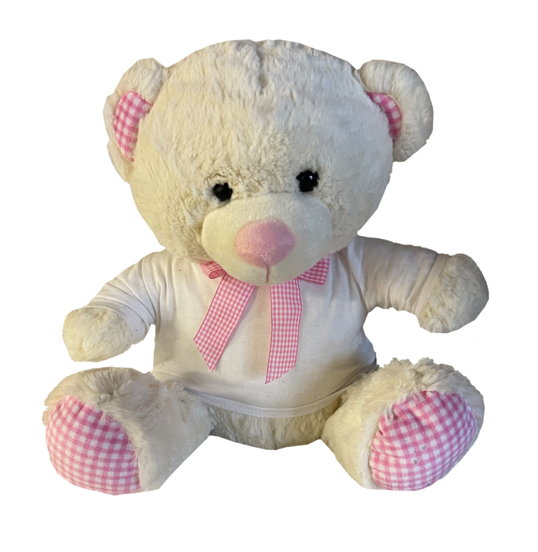 Large Pink gingham teddy bear