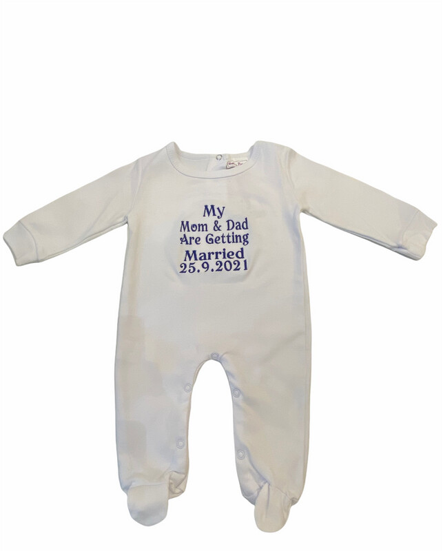 Personalised White Cotton Baby Grow