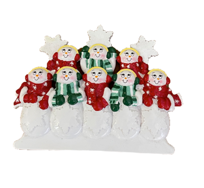 Snow Family of eight Table Topper