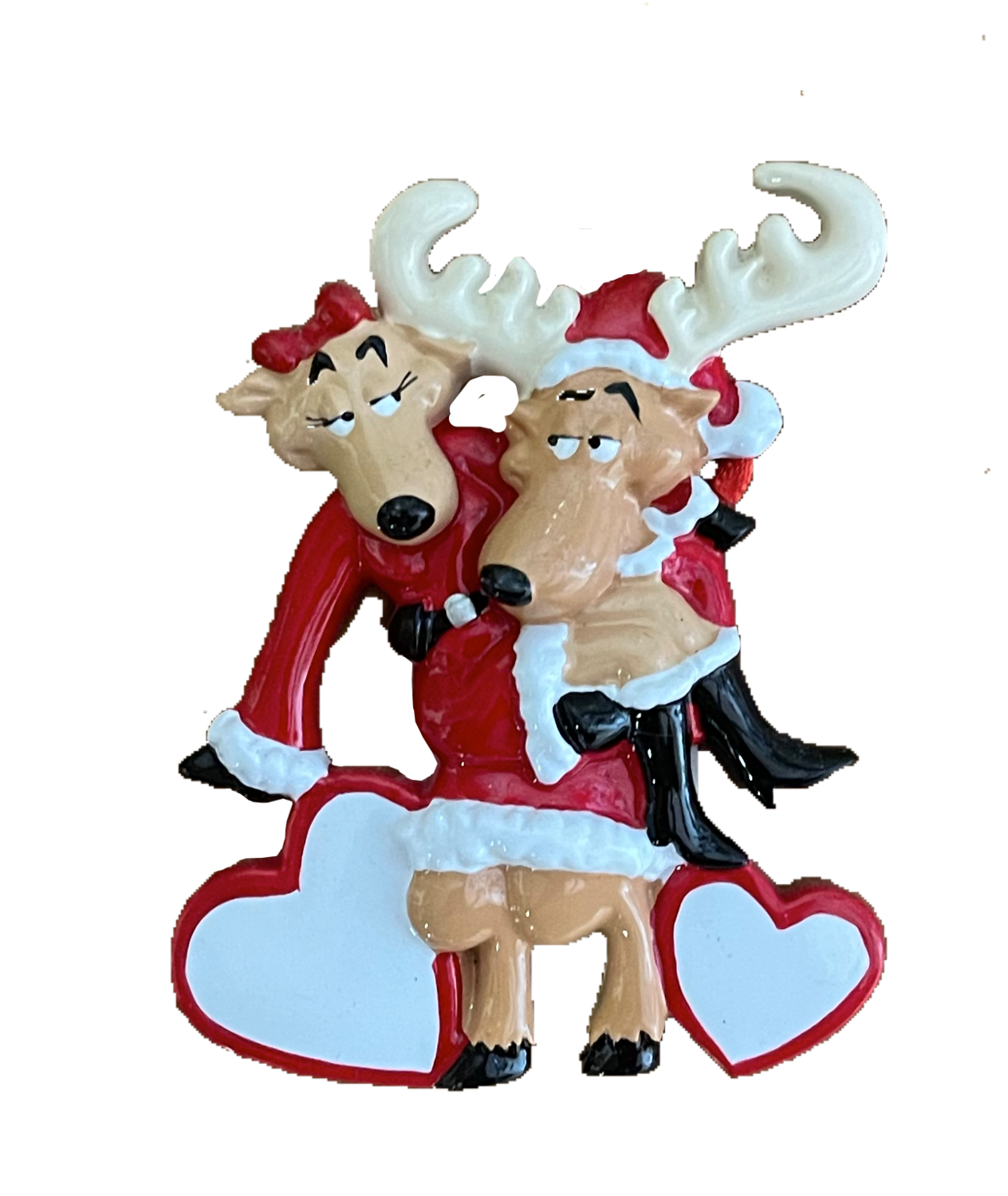 loved up reindeer couple ornament
