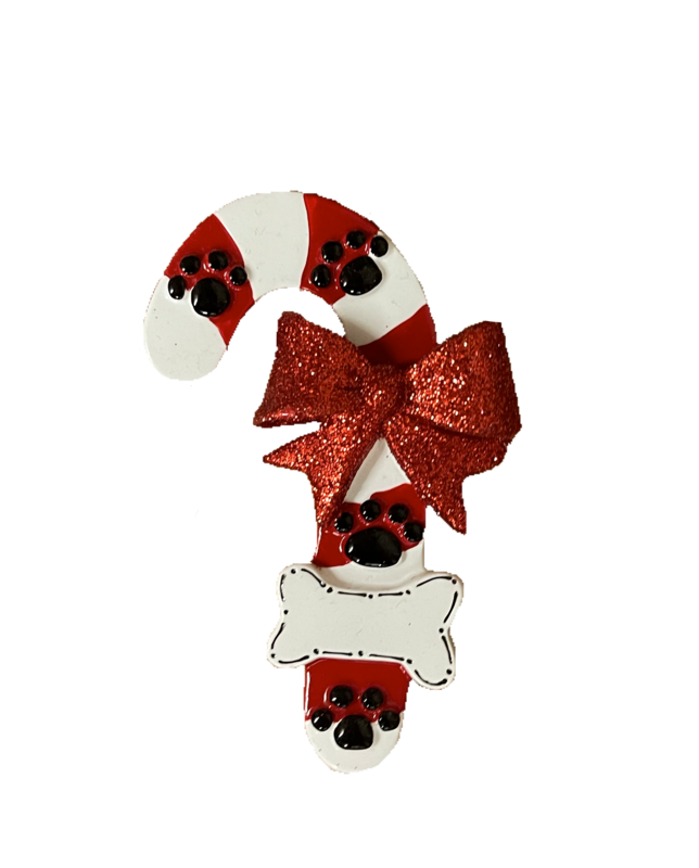 Pet candy cane Christmas tree ornament