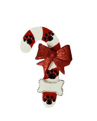 Pet candy cane Christmas tree ornament