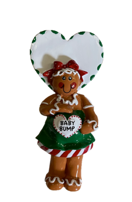 Gingerbread Baby Bump Christmas Tree Ornament