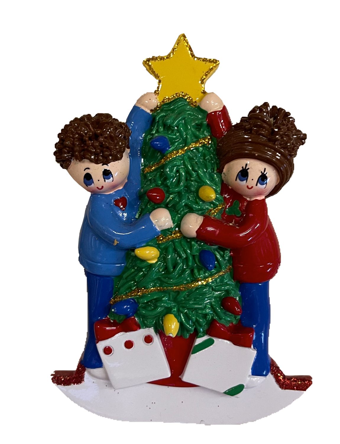 Couple Christmas tree ornament