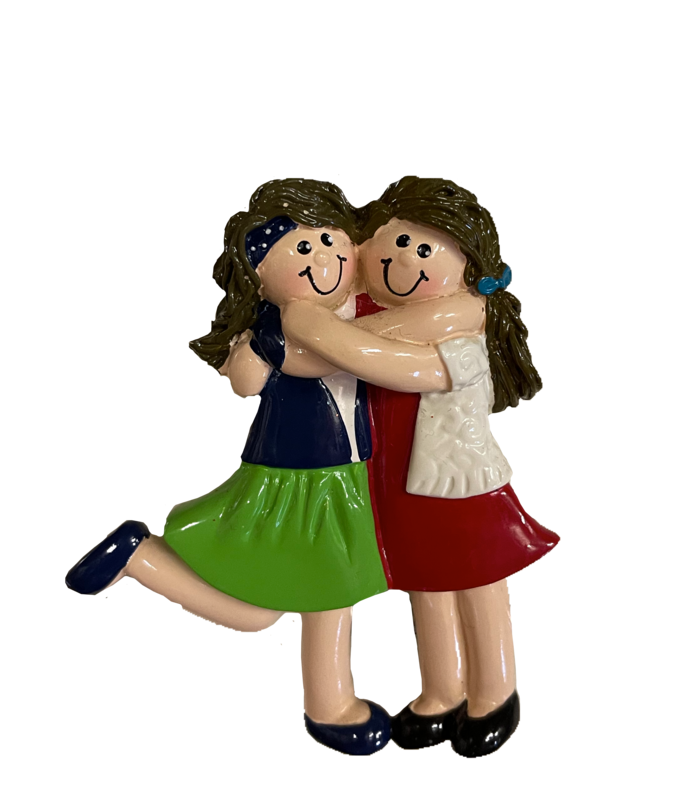 Personalised Best friends Christmas tree ornament