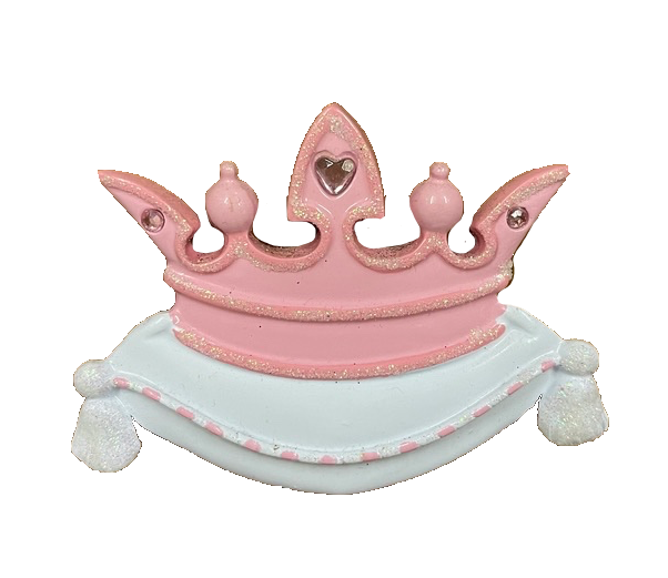 Pink crown Christmas tree ornament