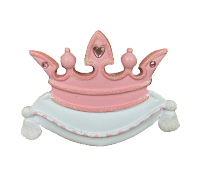 Pink crown Christmas tree ornament