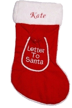 Personalised Red Letter To Santa Stocking with rope trim