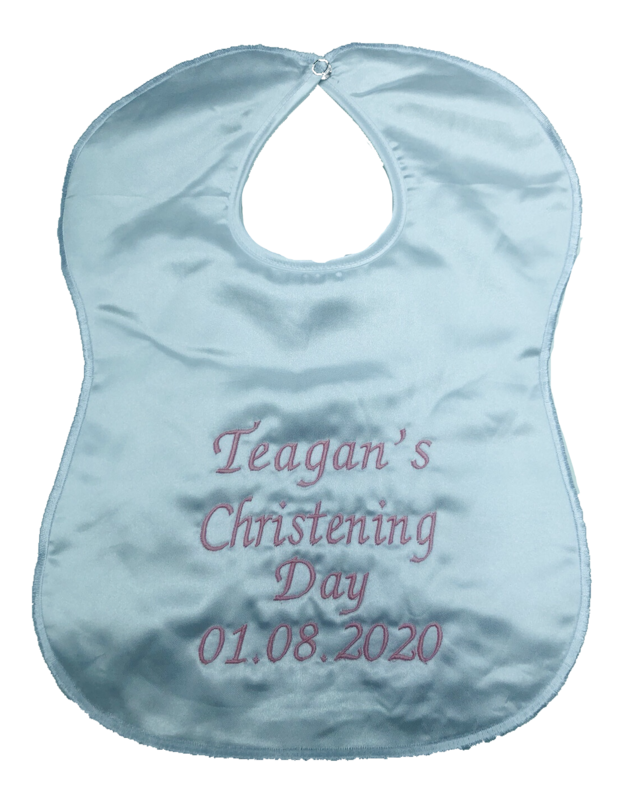 Plain White Satin Christening Bib