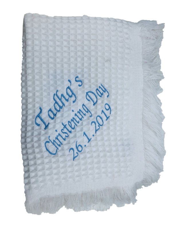 White Waffle Christening Blanket