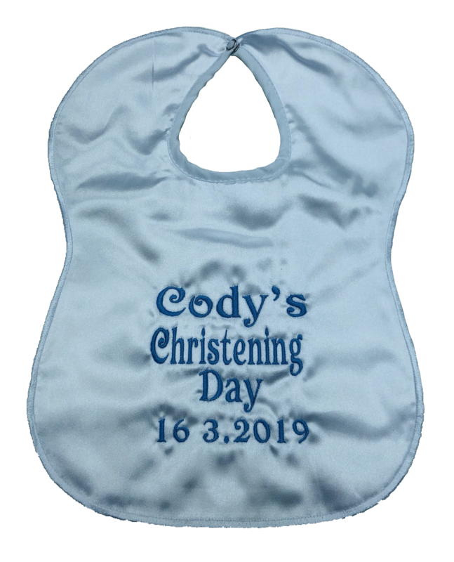 Plain White Satin Christening Bib