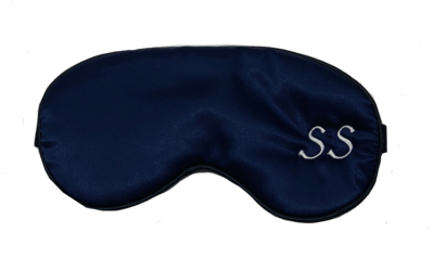 Navy blue silk eye mask