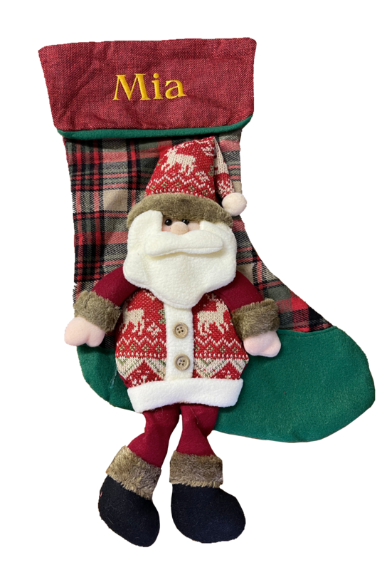 Personalised Tartan 3D Santa Clause Stocking