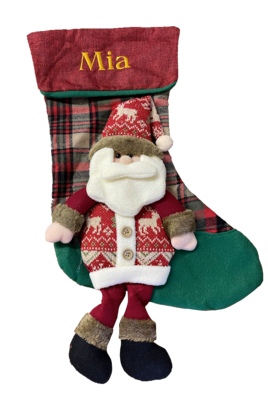 Personalised Tartan 3D Santa Clause Stocking