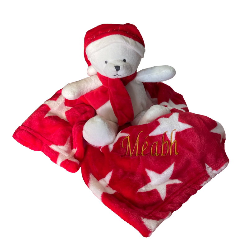 Red Star Blanket and My First Christmas Bear Set