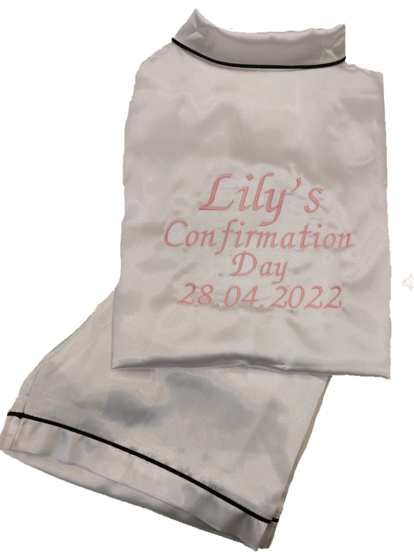 White Silk Communion Pyjamas