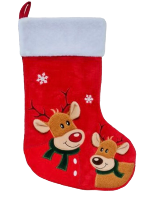 Velvet Reindeer Christmas Stocking