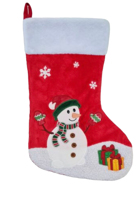 Velvet Snowman Christmas Stocking