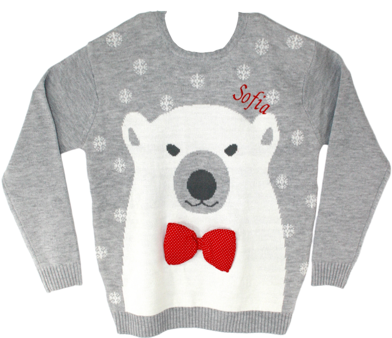 Personalised Adult Polar Bear Jumper