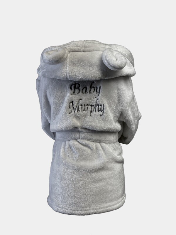 Personalised Grey Dressing Gowns with Ears