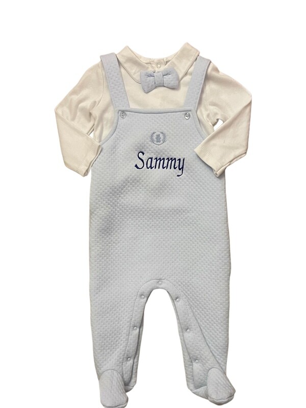 Blue Bow Tie Baby Grow