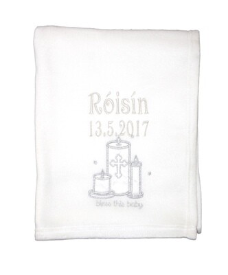 Christening Blanket with Candles
