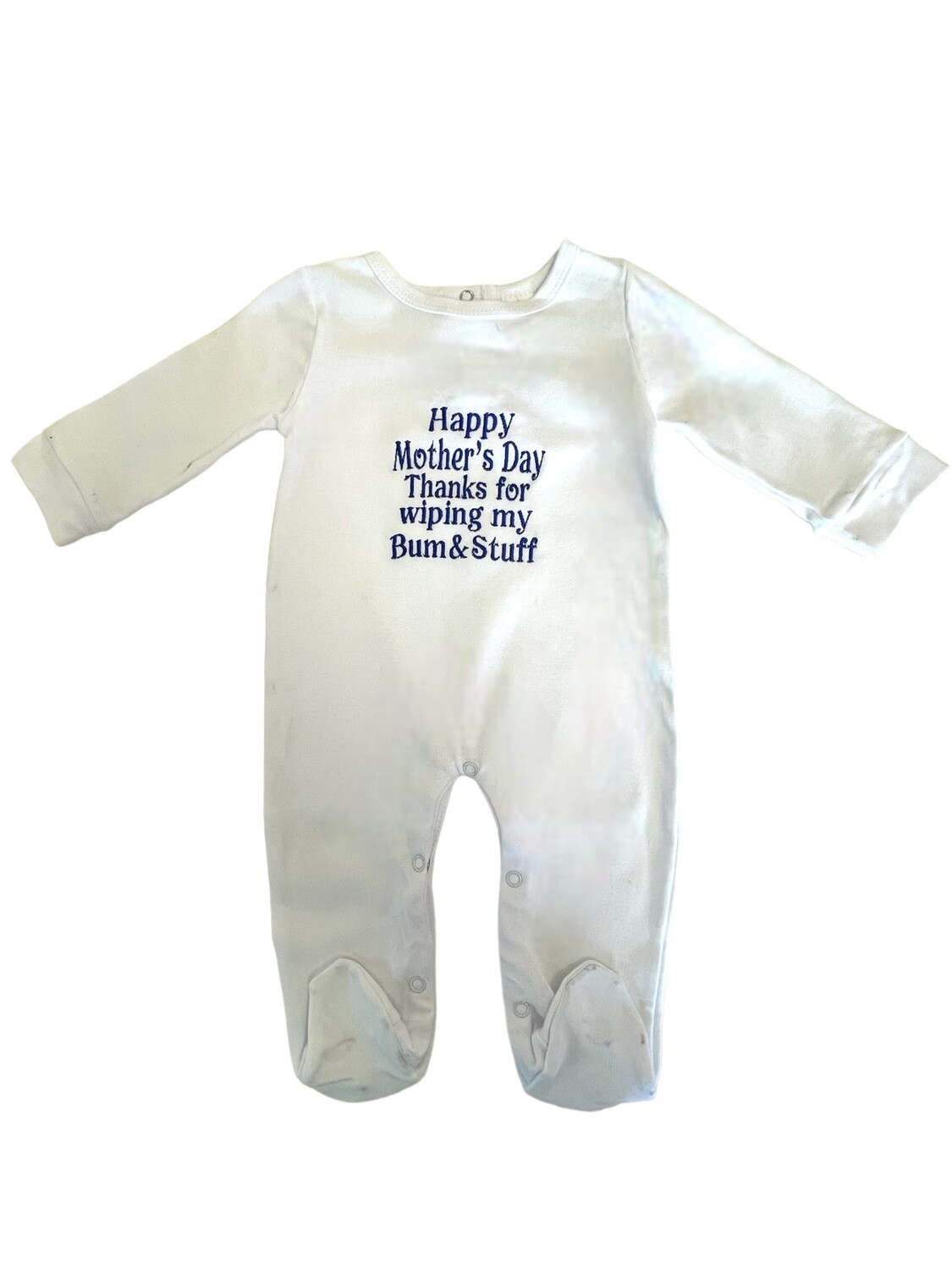 Personalised White Cotton Baby Grow
