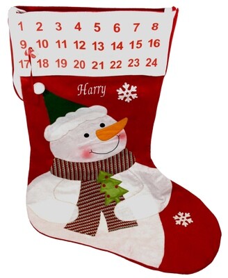 Personalised Extra Large Red Stocking Advent Calendar