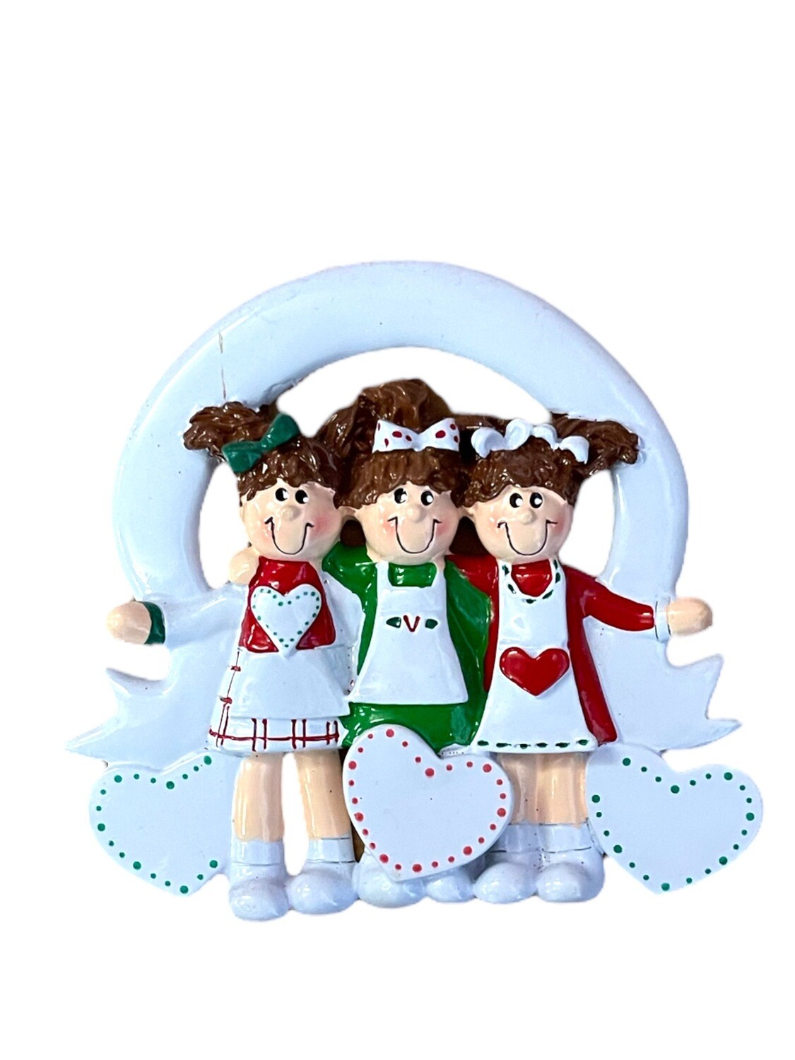 Personalised Three Friends Christmas Tree Ornament