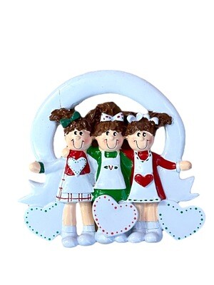 Personalised Three Friends Christmas Tree Ornament