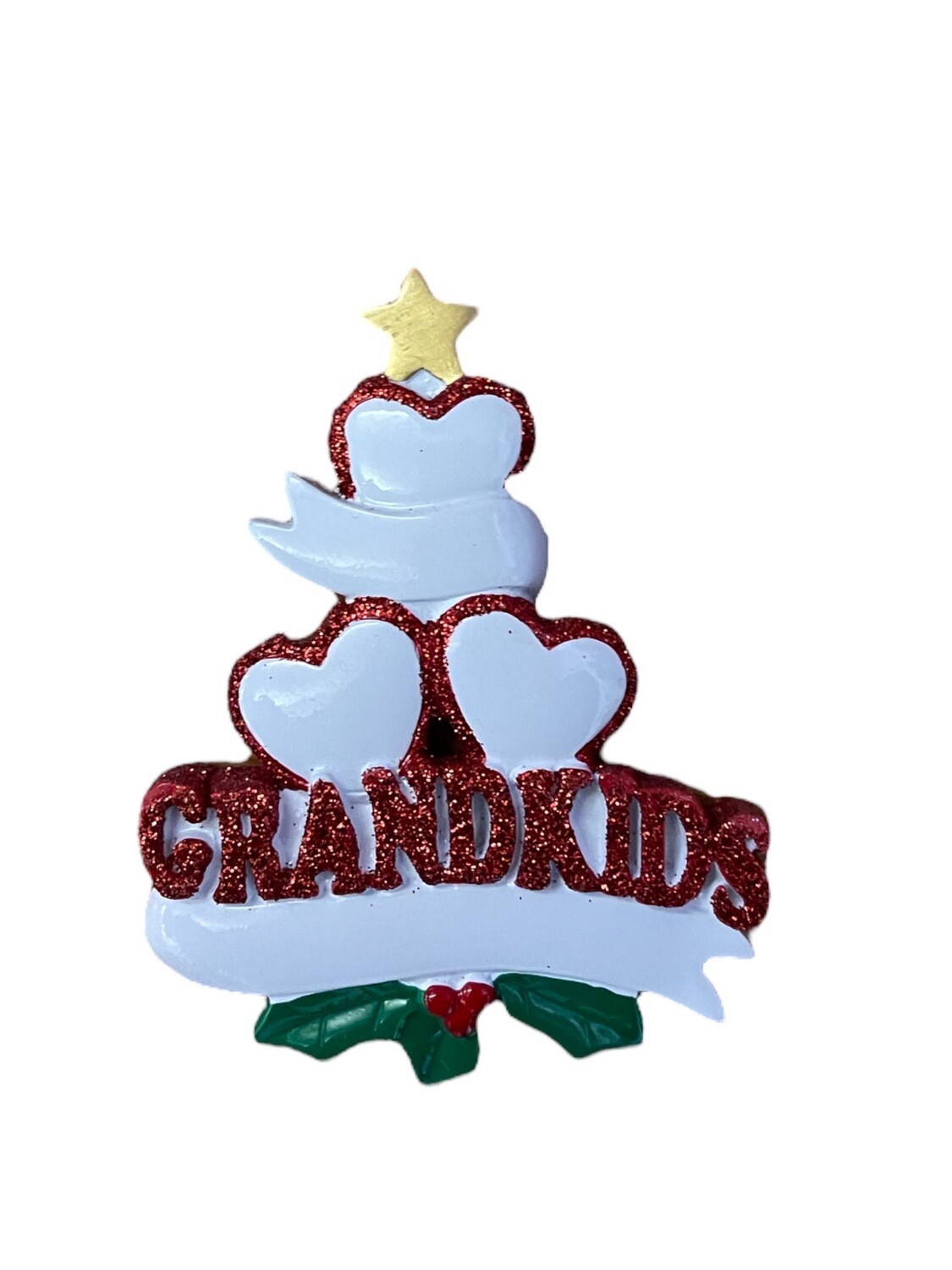 Grand Kids family of three Christmas tree ornament