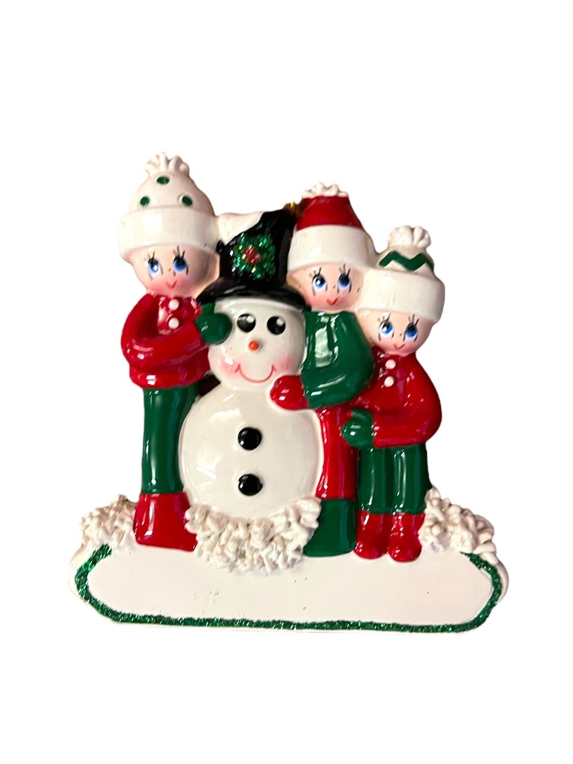 Family of three Snowman ornament