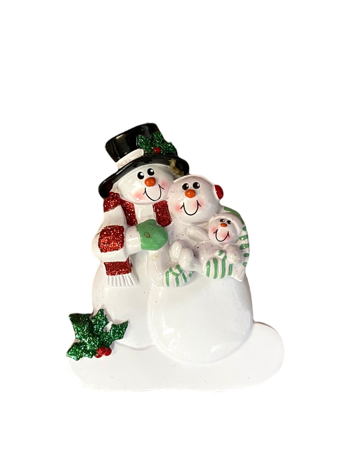 New Baby Snowman Family Ornament