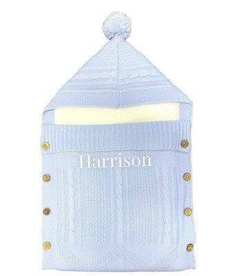 Blue Fleece lined baby nest