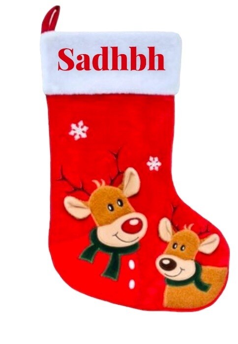 Velvet Rudolph Christmas Stocking