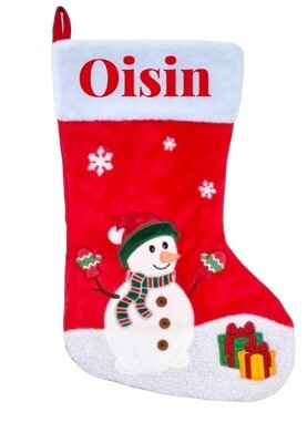 Velvet Snowman Christmas Stocking