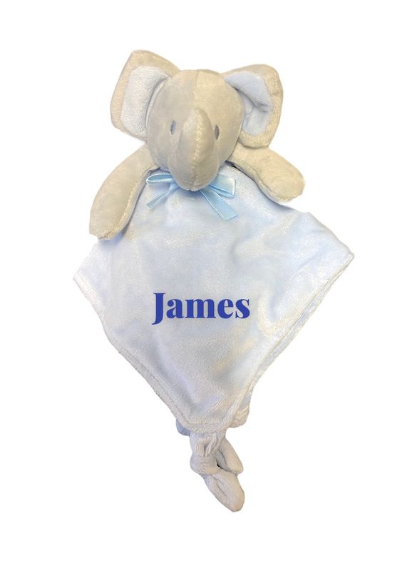 Personalised Blue Elephant Comforter